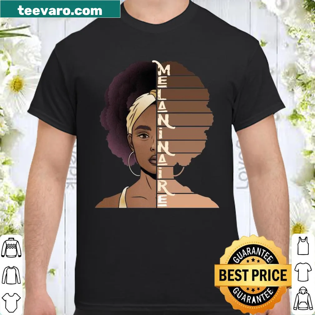 Proud shirt with text celebrating melanin and black pride