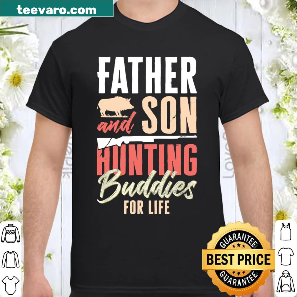 Men's shirt celebrating dads and their love for hunting with friends.