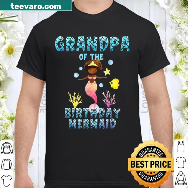 Shirt for grandpas featuring a Birthday Mermaid design