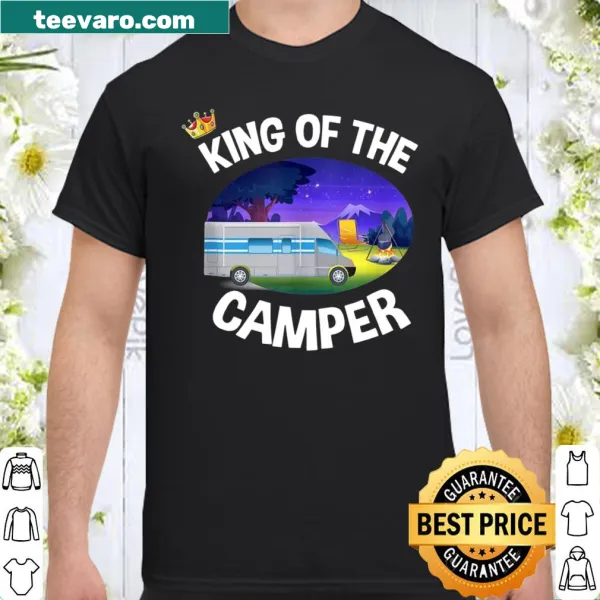 Camping-themed shirt with 'King of the Camper' graphic