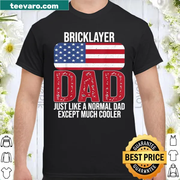 Vintage shirt for bricklayer dads featuring the American flag.