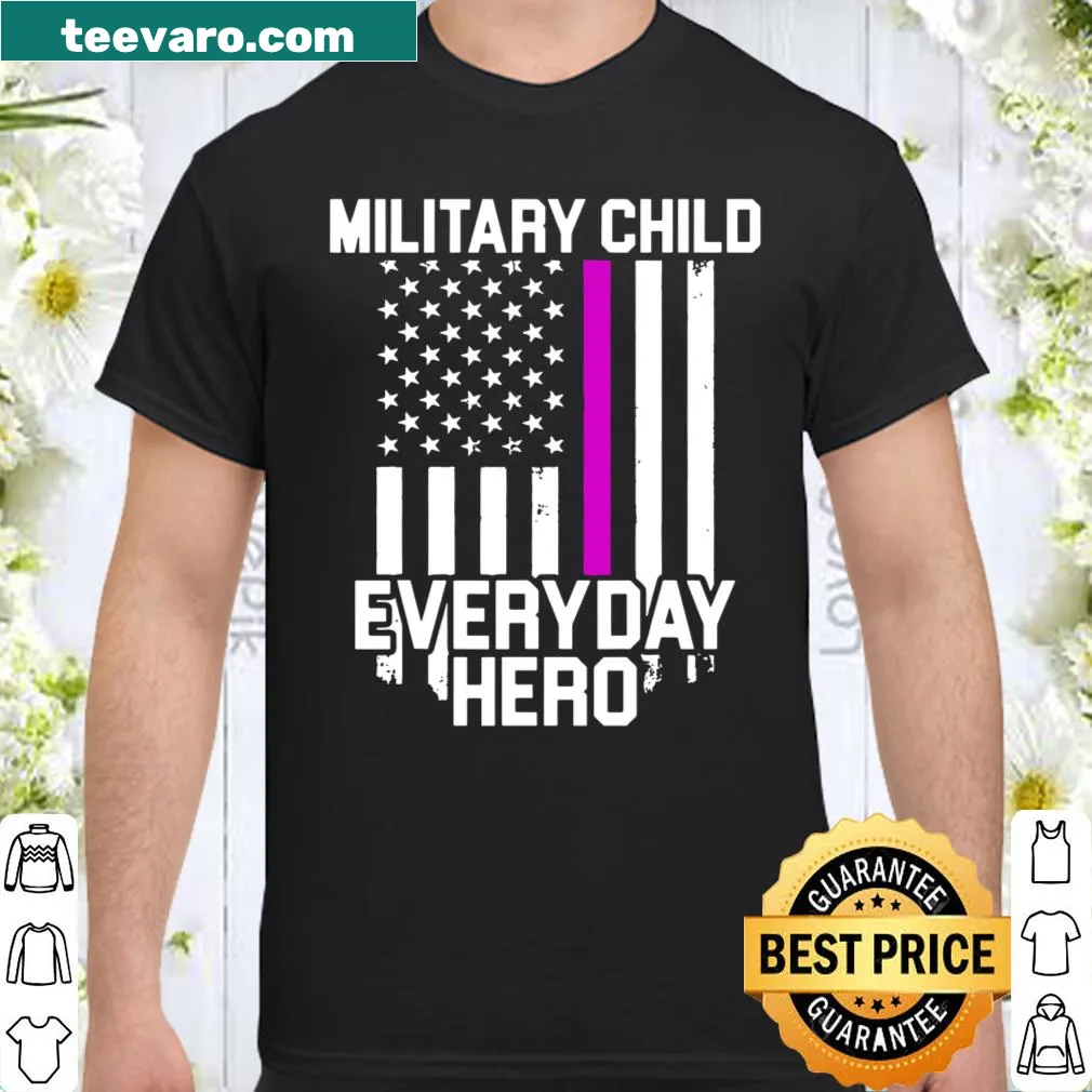 Illustrative shirt celebrating military children with 'Purple Up' text