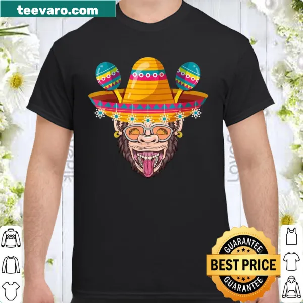 Cartoon monkey celebrating Cinco de Mayo T-shirt