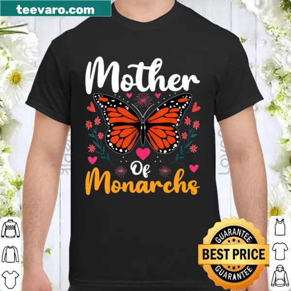 Elegant shirt with monarch butterflies celebrating motherhood