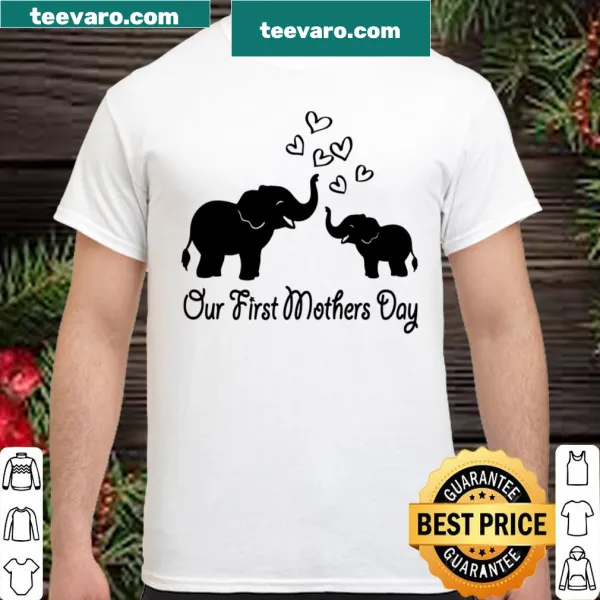 Matching mom and baby shirt for Mother's Day with elephants
