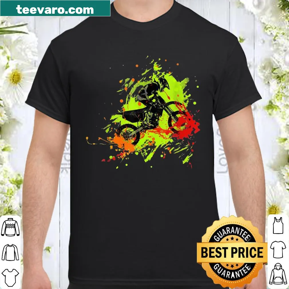 Motocross design shirt featuring dynamic dirt bike graphics