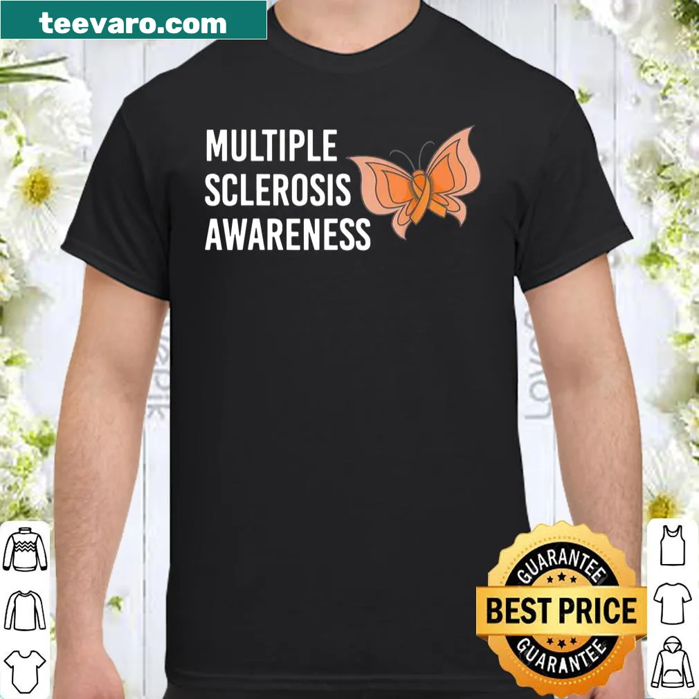 Butterfly ribbon design for Multiple Sclerosis awareness on a shirt