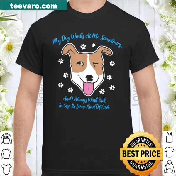 Adorable shirt depicting a dog that winks