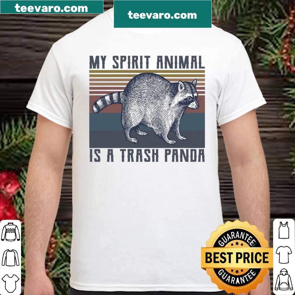 Funny raccoon graphic with the phrase about spirit animals