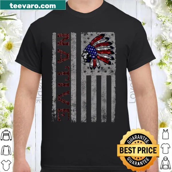 Vintage Native American Day shirt with flag design