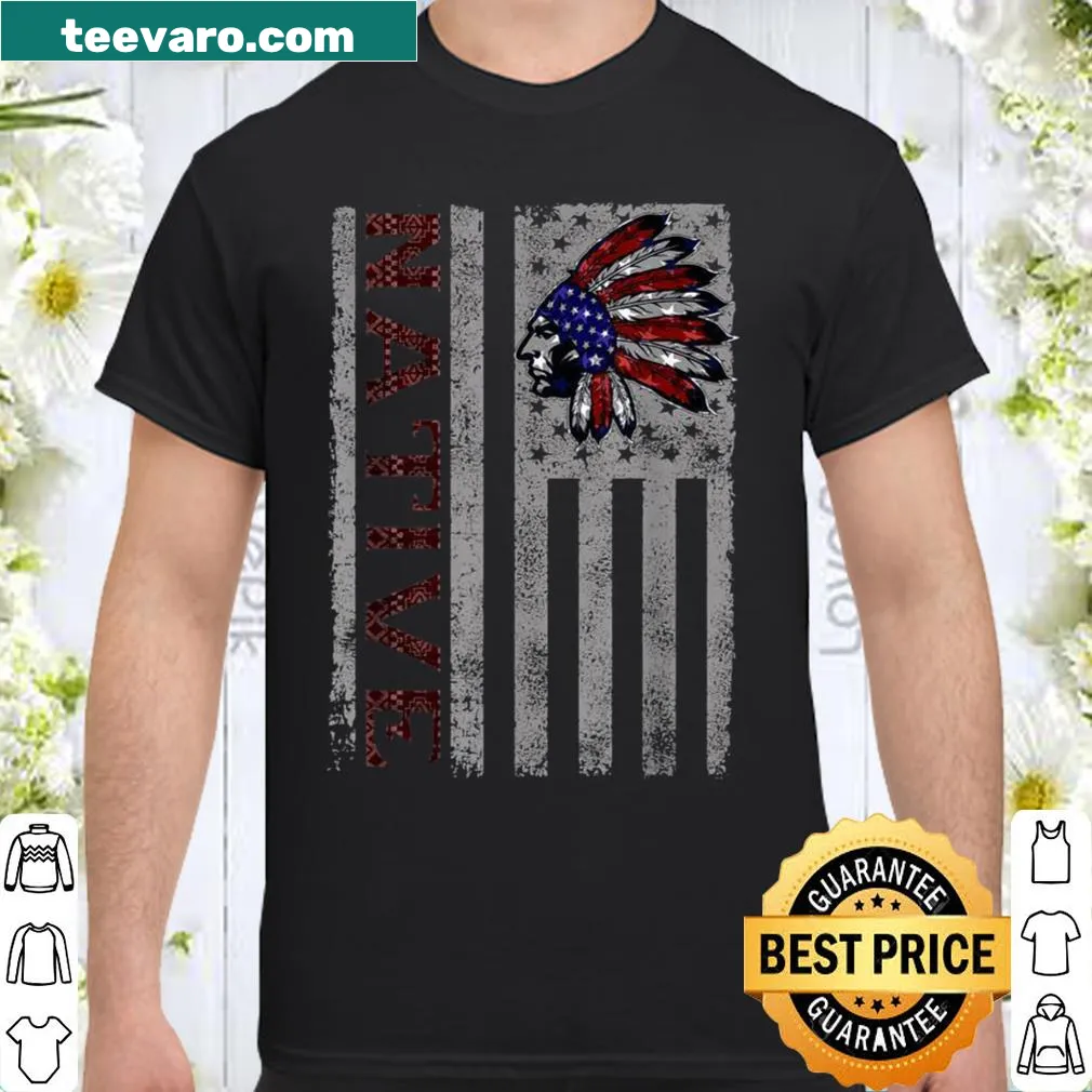 Vintage Native American Day shirt with flag design