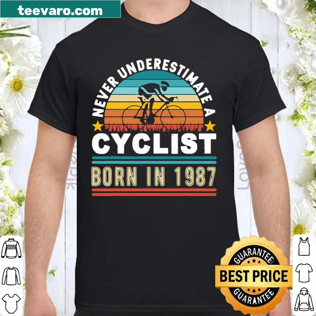 Cyclist-themed t-shirt for a 34th birthday celebration