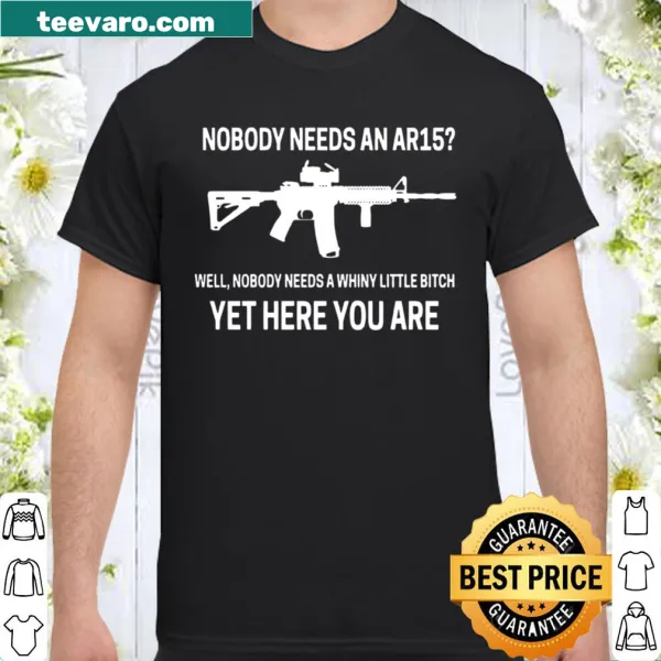 Sarcastic shirt with a humorous phrase about guns and society