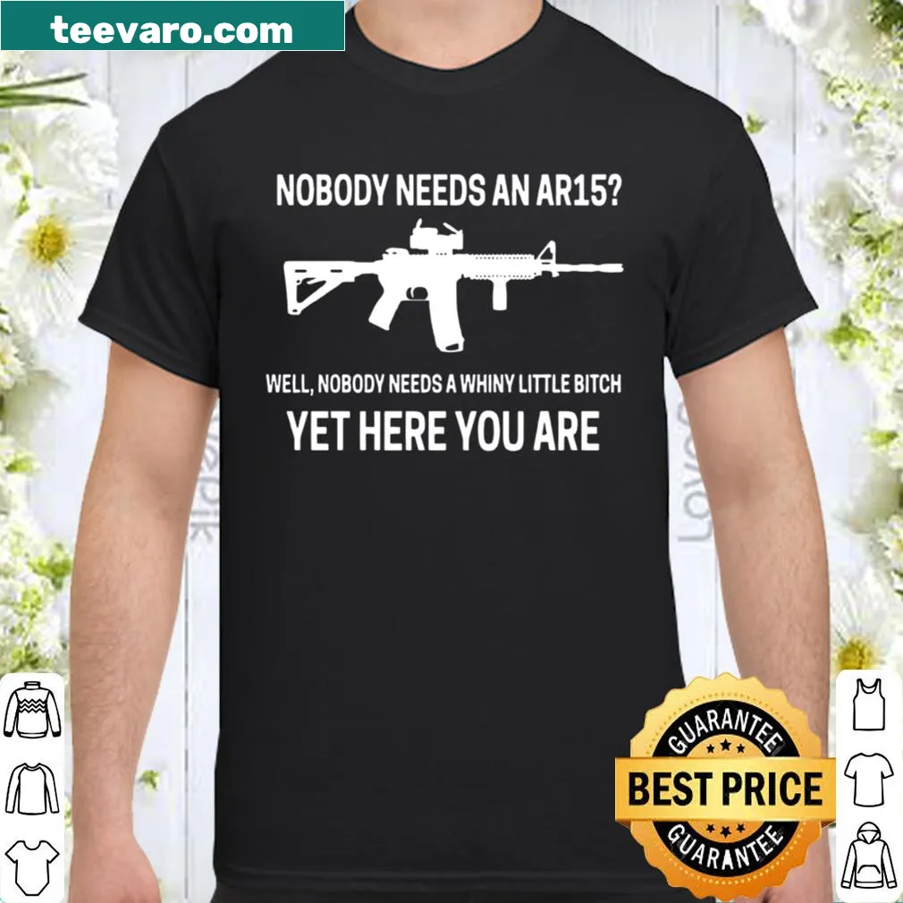 Sarcastic shirt with a humorous phrase about guns and society