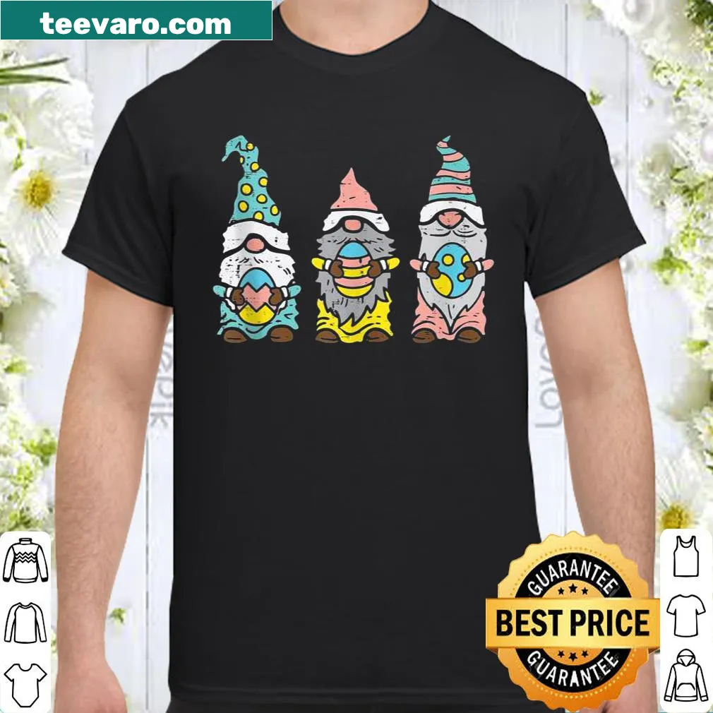 Garden gnomes with Easter eggs illustration on a shirt