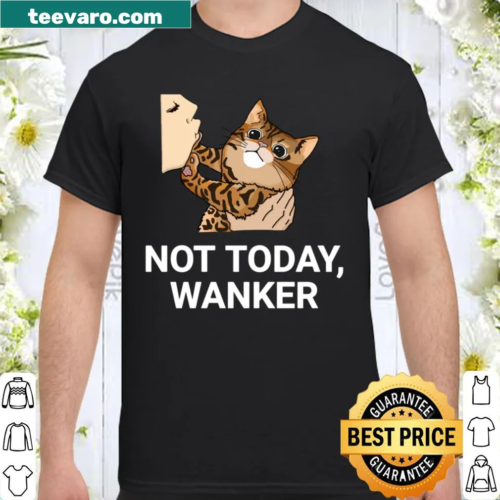 Funny Bengal cat graphic with text 'Not Today Wanker'