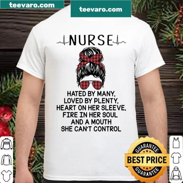Inspirational nurse shirt with 'Fire in her soul' text