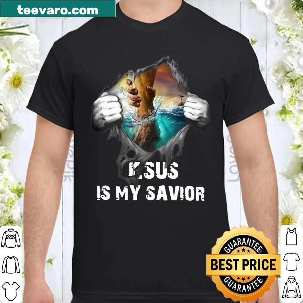 Shirt featuring the phrase 'Blood in side me Jesus is my savior.'