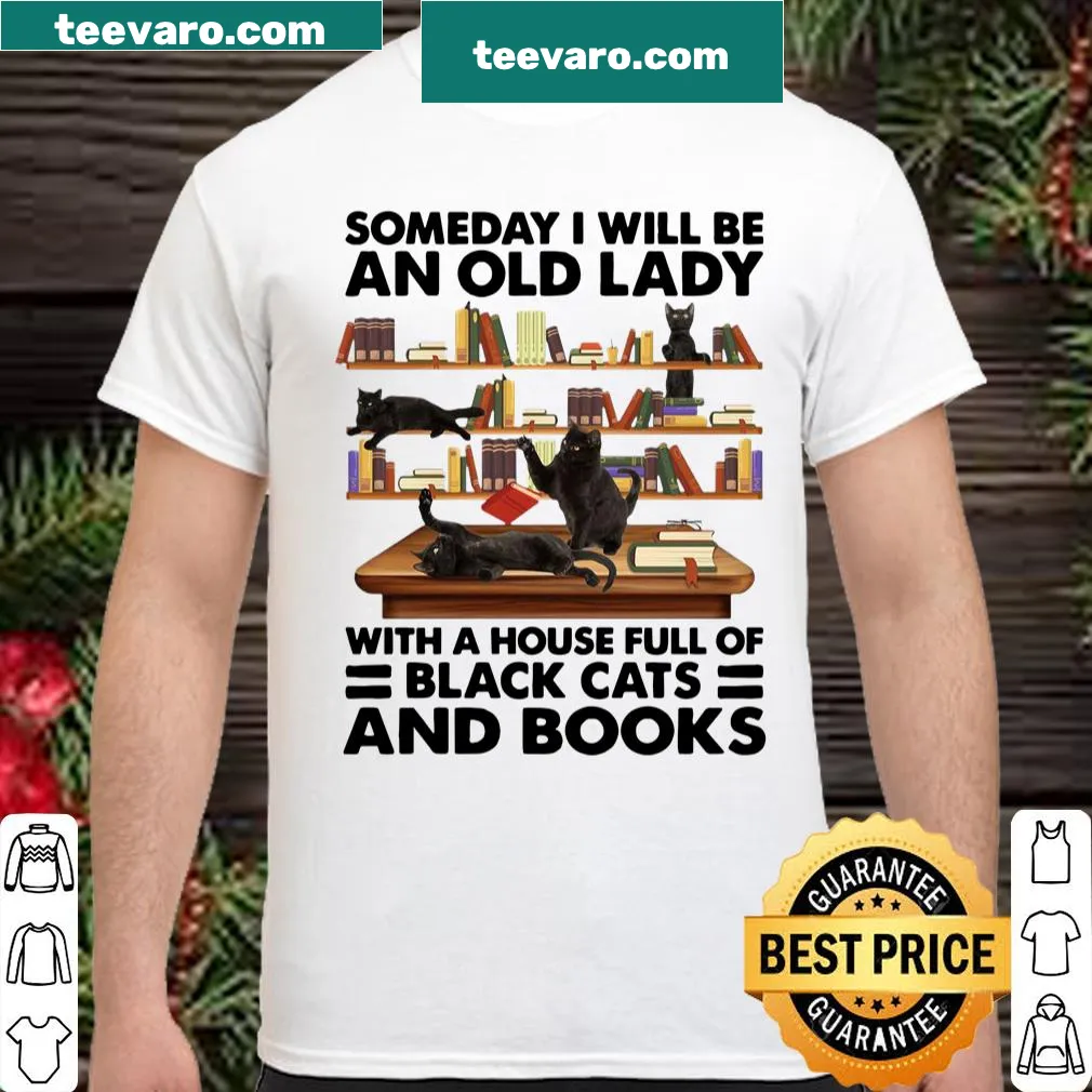 Shirt expressing a love for cats and books in a whimsical phrase