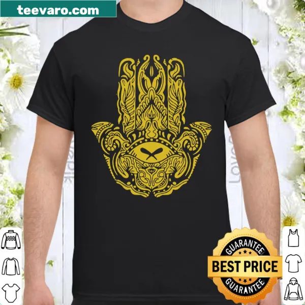 Hamsa hand symbol shirt with intricate illustration