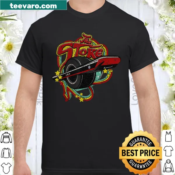 Vintage retro electric skateboard shirt with playful graphic