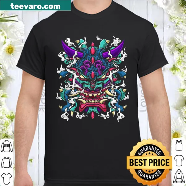 Japanese Oni Mask Hannya demon shirt with intricate illustration