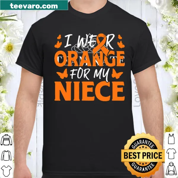 Awareness shirt featuring an orange ribbon for leukemia support