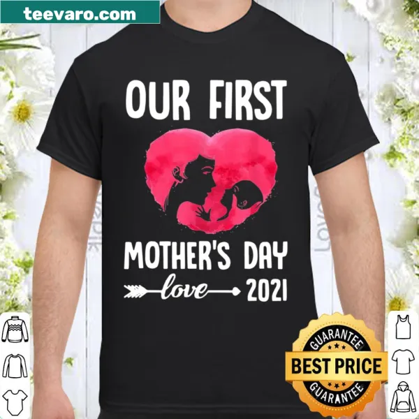 Illustrated shirt for first Mother's Day, featuring heartfelt design and text.