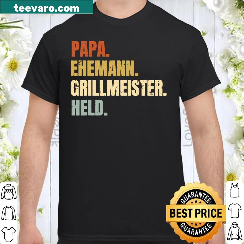 Father's Day shirt featuring 'Grillmeister' for barbecue dads
