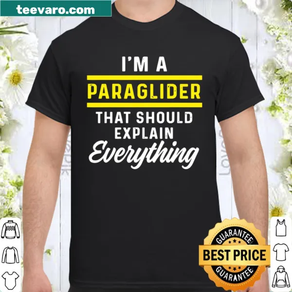 Shirt with a playful explanation of paragliding