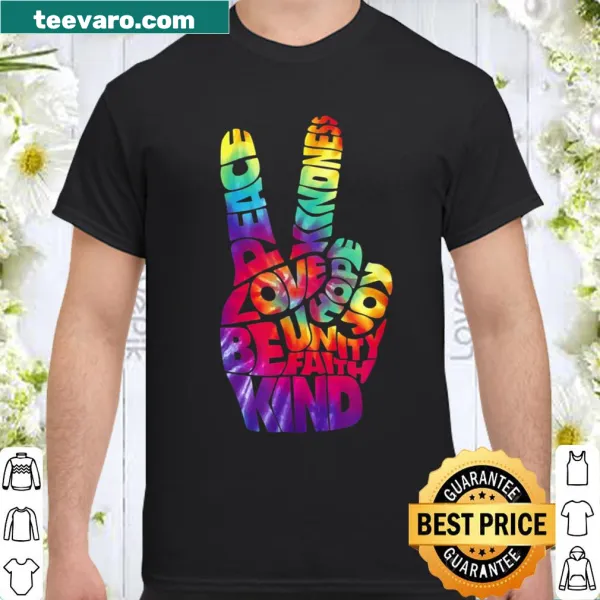 Peace hand gesture shirt with playful graphics