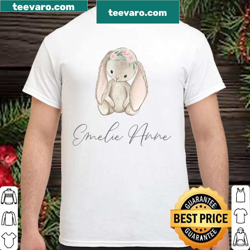 Personalized shirt with cute bunny illustration for girls