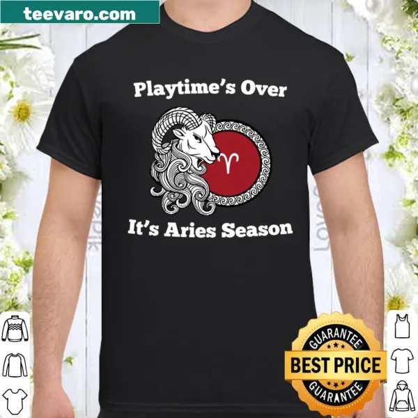 Astrology-themed shirt announcing Aries season