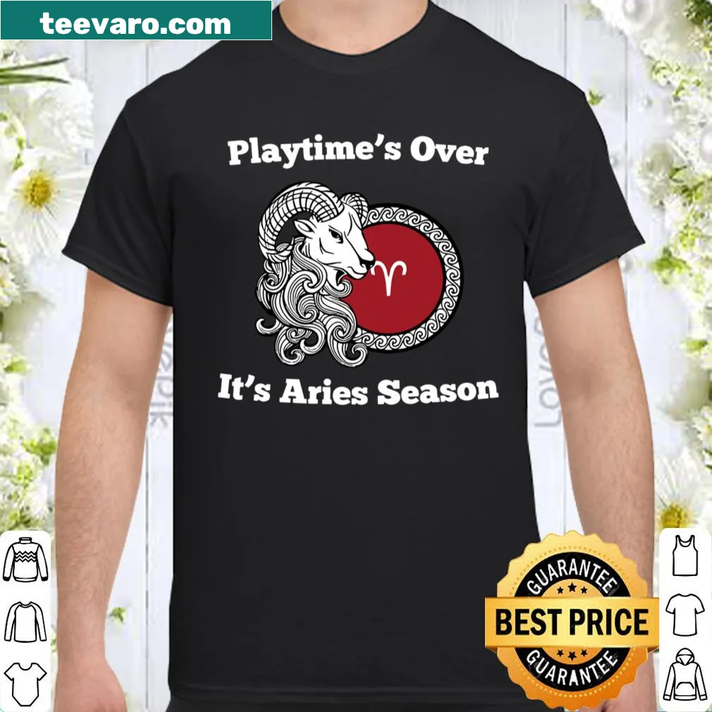 Astrology-themed shirt announcing Aries season