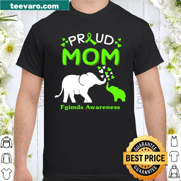 Proud shirt for mothers featuring the phrase 'Proud Elephant Mom' with an elephant graphic.