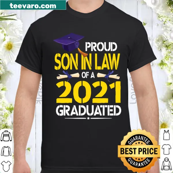 Graduation-themed shirt for proud son-in-law featuring celebratory text