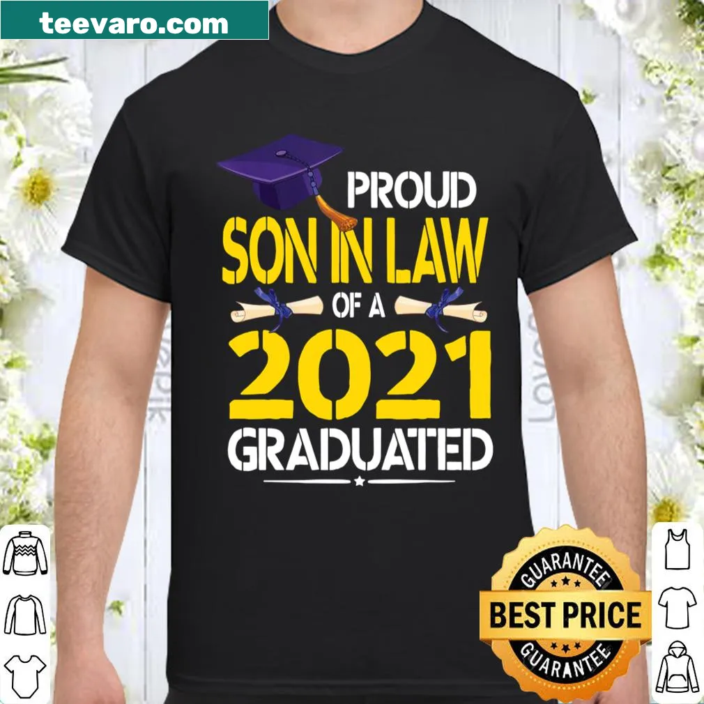 Graduation-themed shirt for proud son-in-law featuring celebratory text
