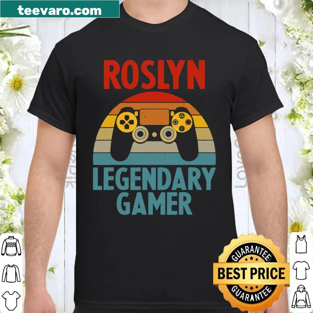 Personalized gaming shirt featuring the name 'ROSLYN' for birthday celebrations.