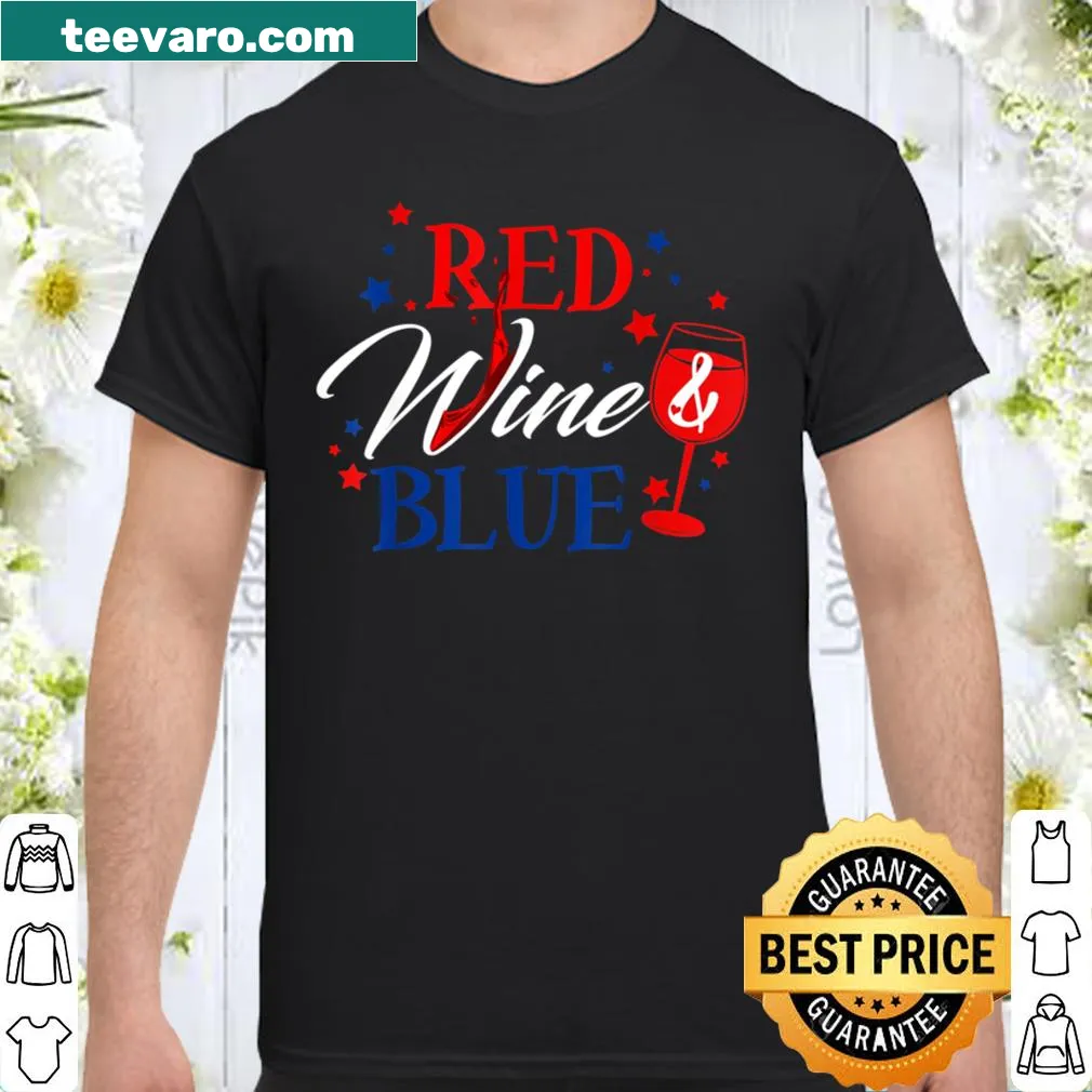 Playful t-shirt for Fourth of July featuring red, wine, and blue