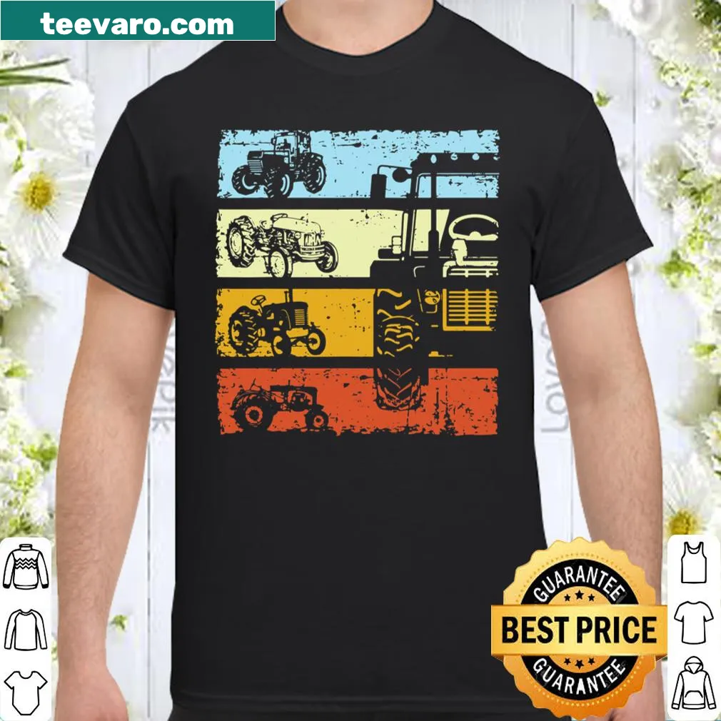 Vintage tractor graphic on a shirt celebrating farm life