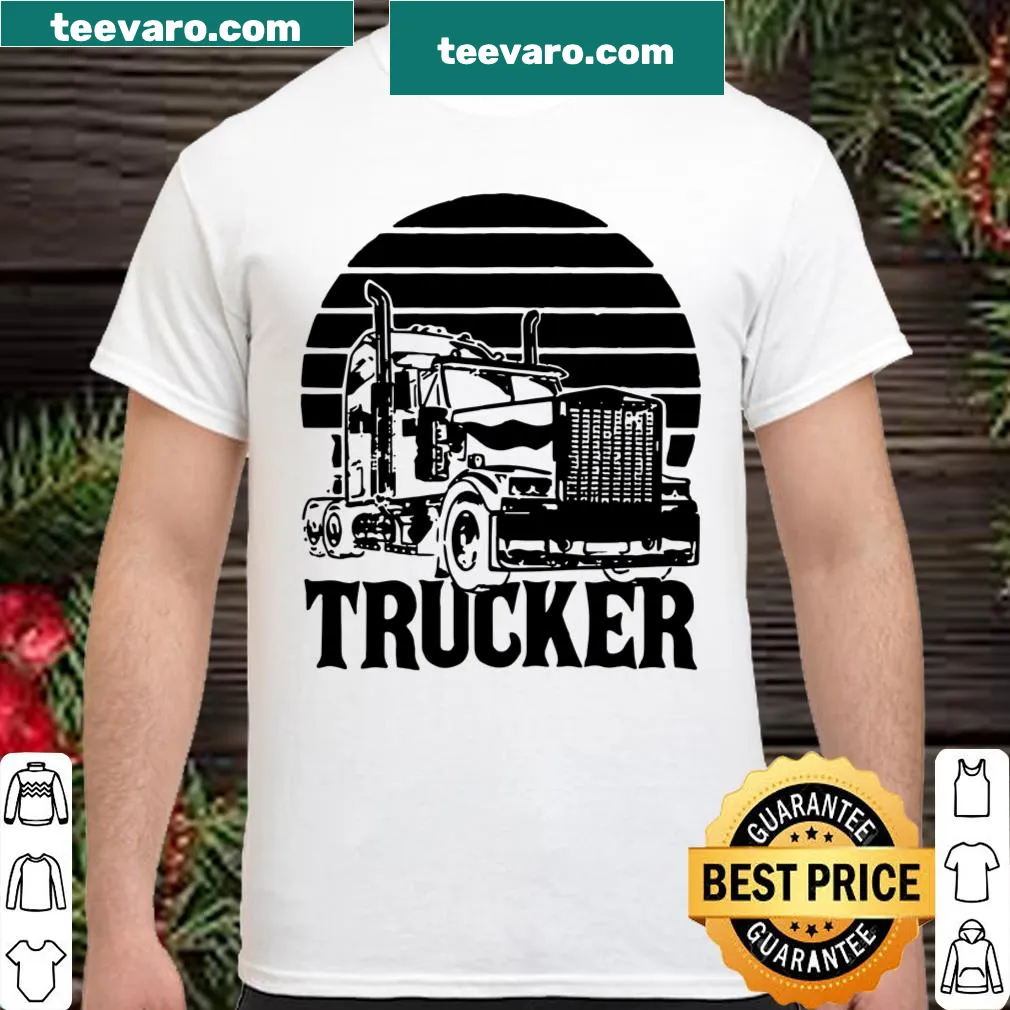 Retro truck driver shirt with big rig graphic
