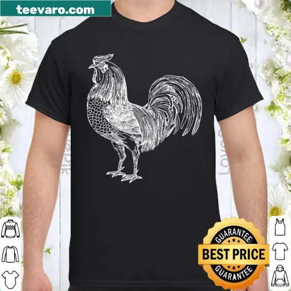 Illustrated rooster graphic for farmer-themed shirt