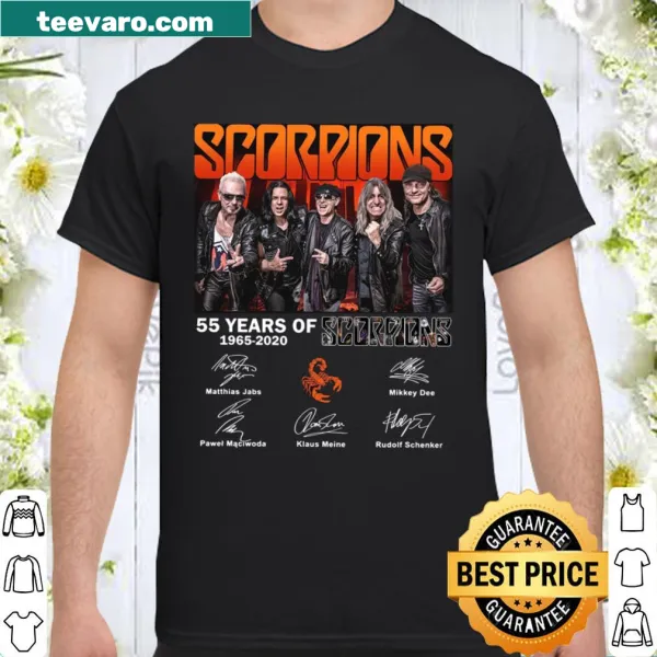 Shirt celebrating 55 years of the band Scorpions from 1965 to 2020