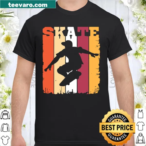 Vintage skateboarding t-shirt with a retro skateboarder graphic