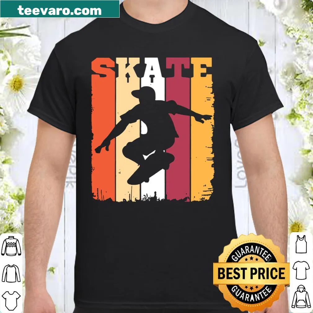 Vintage skateboarding t-shirt with a retro skateboarder graphic