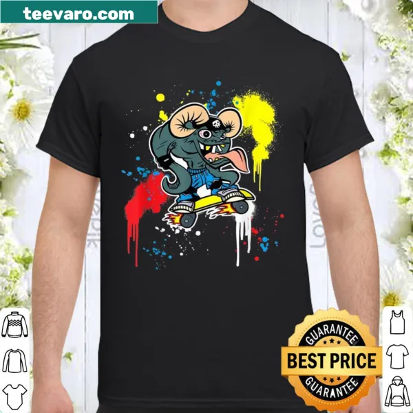 Playful skater monster graphic on a shirt for skateboarders