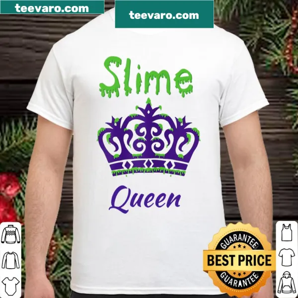 Cartoon graphic of a slime queen with playful slime illustrations