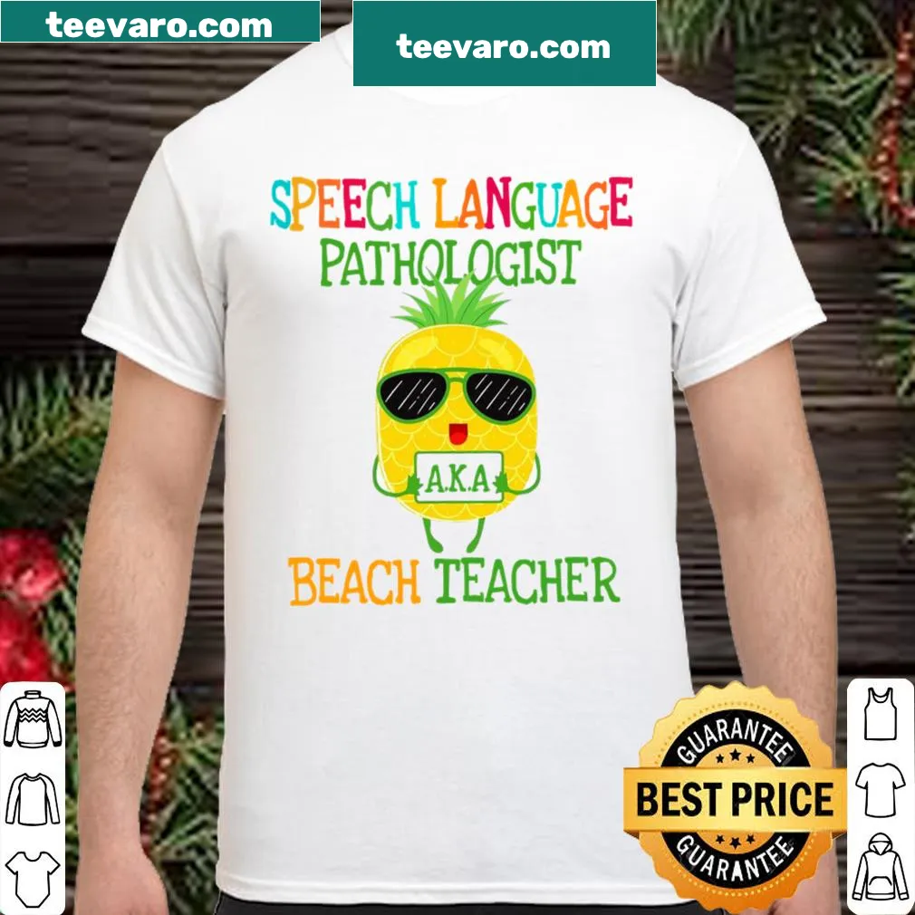 Shirt celebrating speech language pathologists with beach theme