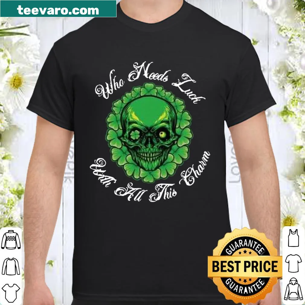 Funny St. Patrick's Day shirt with shamrock skull design
