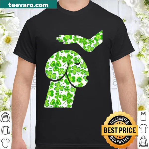 Funny shirt with a dog and shamrocks for St. Patrick's Day